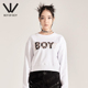 Boy春季 潮牌女装 Boy 字母印花宽松休闲时尚 圆领卫衣W03001