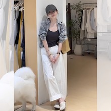 夏季带领休闲上衣法式小资格子防晒衬衫薄款女2025新款轻奢高级感