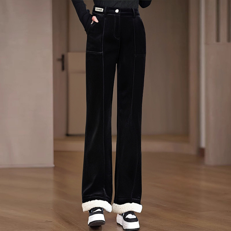 2026春季新款时尚减龄百搭休闲裤子显瘦梨型身材遮胯加绒阔腿裤女,女装/女士精品,大码裤装,淘宝优惠券,粉丝福利购,淘宝优惠卷