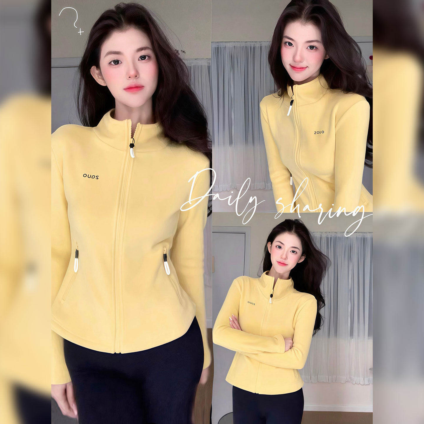 蜂蜜黄油~运动风黄色摇粒绒短外套女2026春季收腰显瘦立领冲锋衣,女装/女士精品,短外套,淘宝优惠券,粉丝福利购,淘宝优惠卷