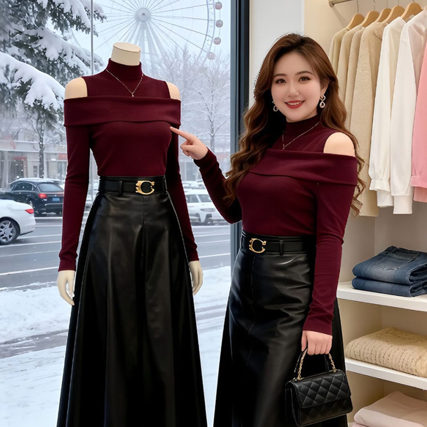 半刻清欢~收腰显瘦性感暗紫色内搭打底衫女2026秋季设计感长袖T恤,女装/女士精品,大码内搭,淘宝优惠券,粉丝福利购,淘宝优惠卷