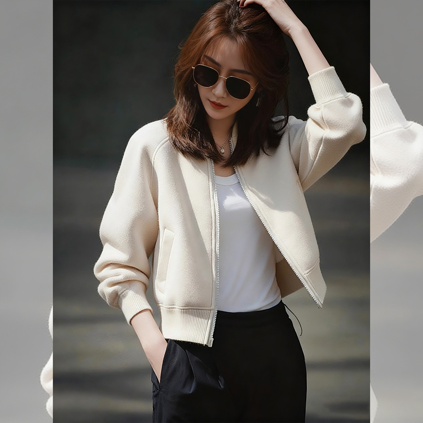 简约大气~独特漂亮巨好看休闲短款拉链开衫外套女冬小个子棒球服,女装/女士精品,短外套,淘宝优惠券,粉丝福利购,淘宝优惠卷