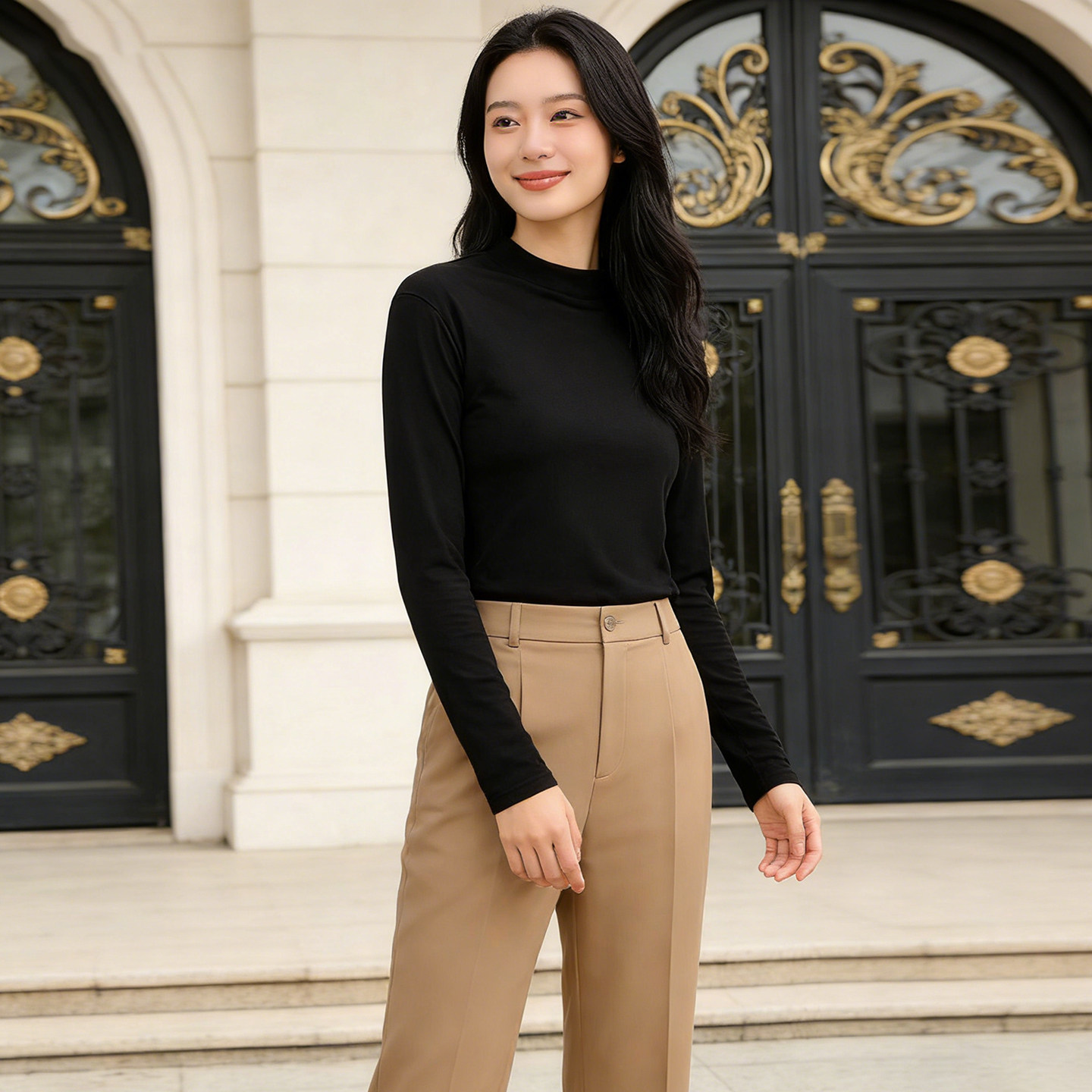 柔暖晚安~黑色加绒半高领打底衫女秋冬保暖内搭薄绒显瘦长袖上衣,女装/女士精品,大码内搭,淘宝优惠券,粉丝福利购,淘宝优惠卷