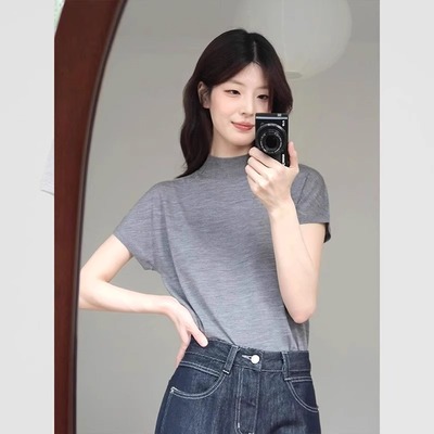 半高领修身甜辣绝美百搭上衣