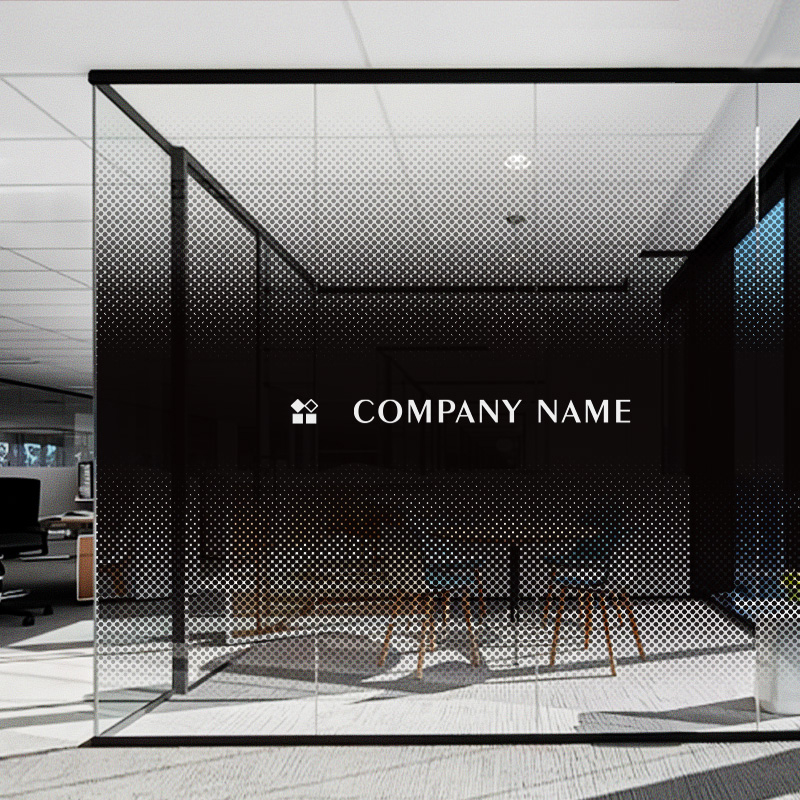 黑色玻璃膜隔断渐变办公室贴膜