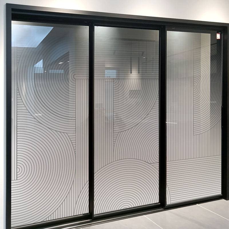 白色渐变办公室圆点线条玻璃贴纸定制门窗贴隔断防窥膜遮挡腰线