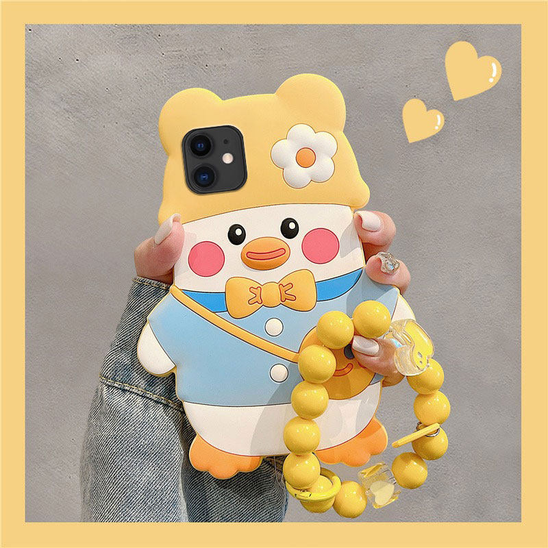 背包笑脸vivos9手机壳e立体s7活力版花朵s7t鸭子s6手链s5带手拎v15pro