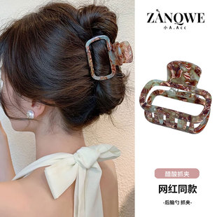 韩国进口方形醋酸发夹女后脑勺抓夹小号ins发抓半扎发鲨鱼夹发卡