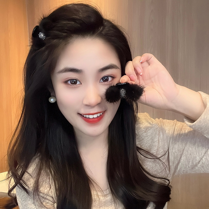 毛毛抓夹女小号发夹侧边刘海夹子