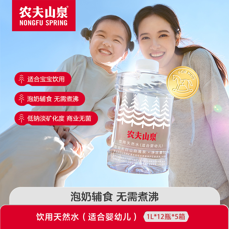 农夫山泉天然水适合婴幼儿1L*12