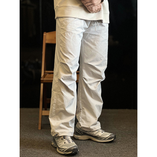 秋冬 户外登山长裤 简素Design梭织休闲伞兵裤 男宽松直筒束脚运动裤