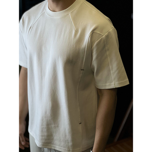 简素Design设计感解构线条宽松短袖 T恤男透气简约休闲上衣春夏季