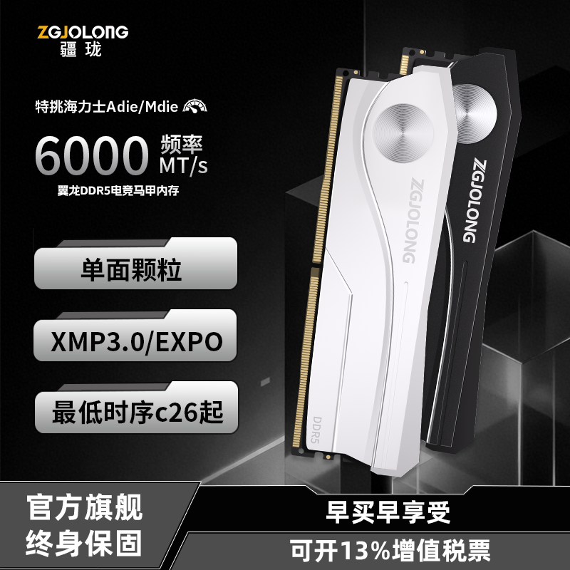 疆珑DDR5内存条24Gx2时序C30