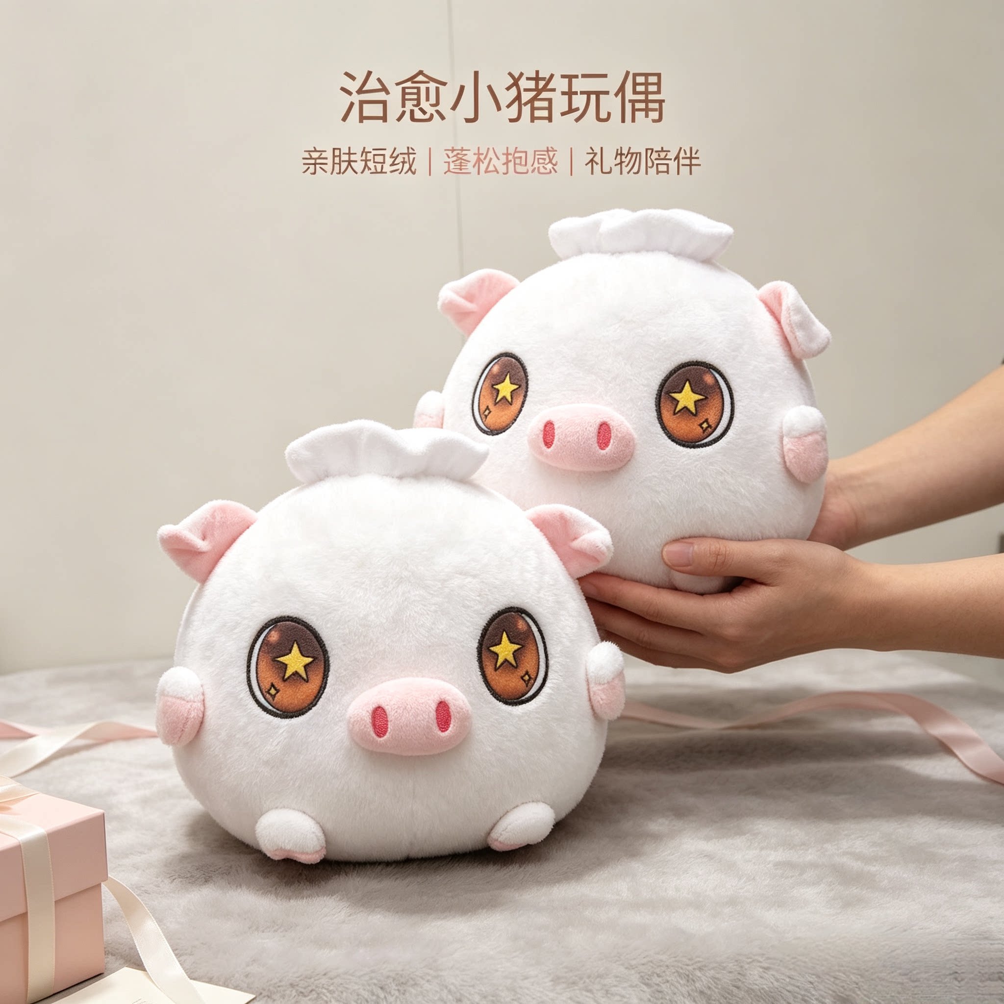 软萌包子猪毛绒玩偶公仔女生睡觉抱枕可爱小众生日礼物送闺蜜