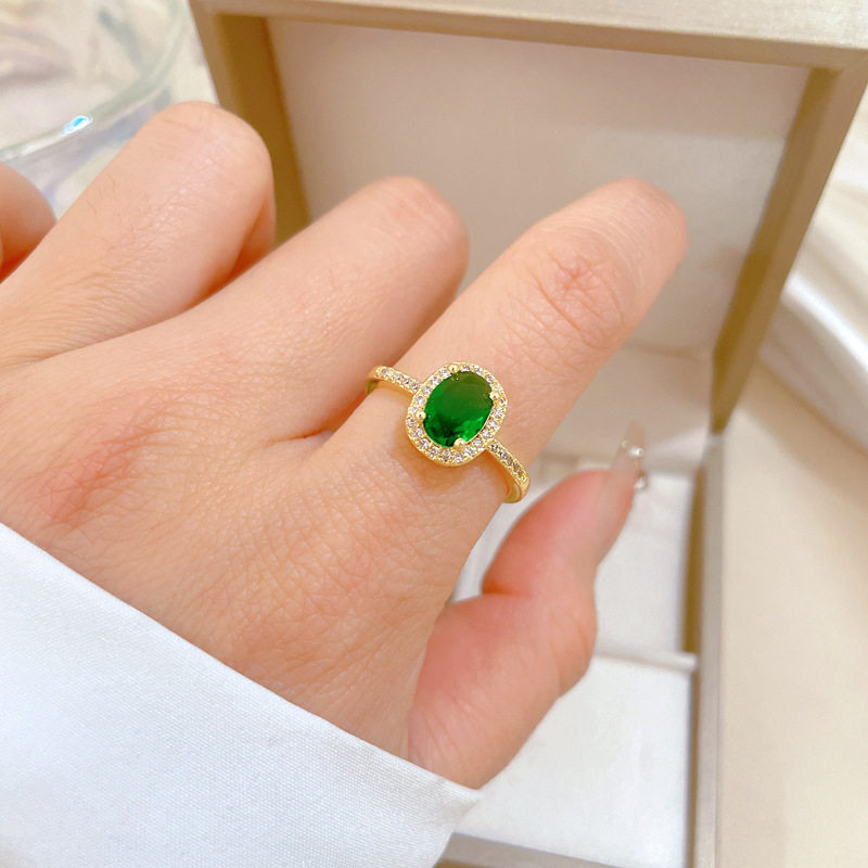 【真金】小巧蓝宝石戒指开口可调节款简约手饰日系指环情侣对戒