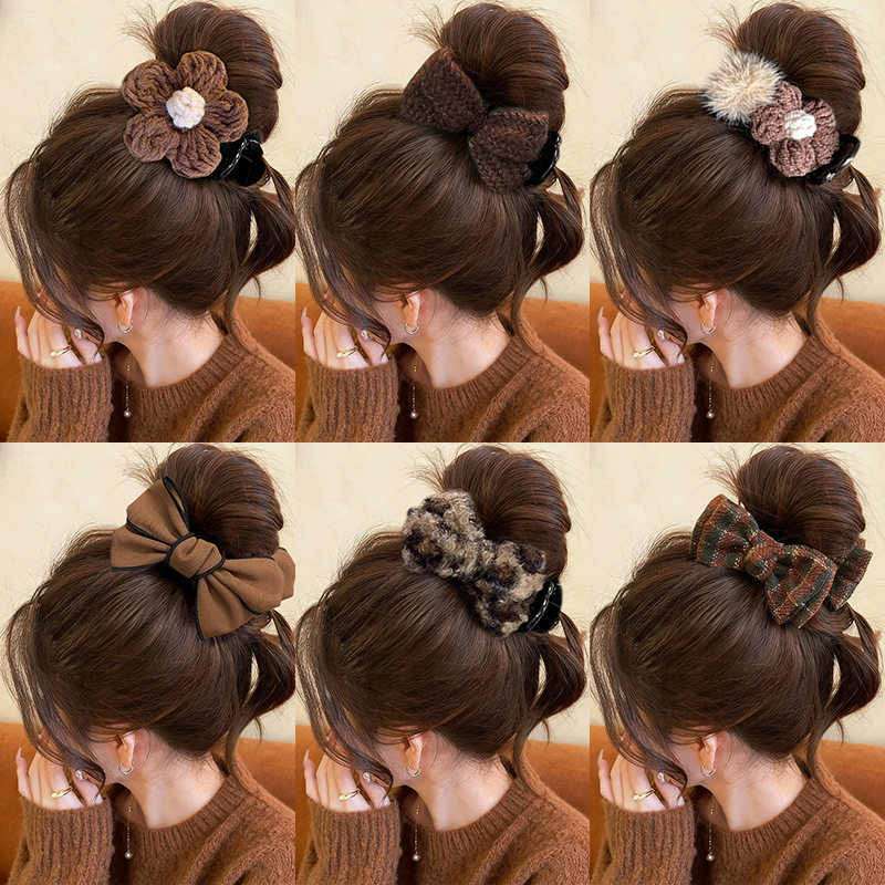 秋冬美拉德豹纹花朵蝴蝶结发夹头饰丸子头抓夹鲨鱼夹高级感发卡女,饰品/流行首饰/时尚饰品新,民族风发饰,淘宝优惠券,粉丝福利购,淘宝优惠卷