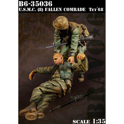 源模居GK 1/35树脂模型 美国士兵与阵亡战友 手办白模 1033R