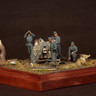 源模居GK 1/35树脂兵人模型 德国炮兵组(5人)手办白模640R