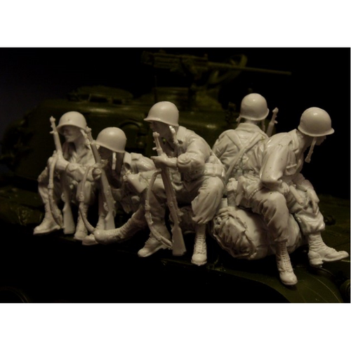 源模居GK 1/35树脂模型 美军坦克骑士 (5人)手办白模 594R