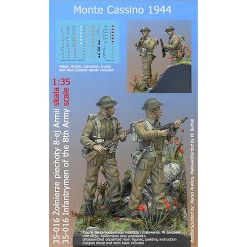 源模居GK 1/35树脂模型 蒙特卡西诺步兵(帶底座) 手办白模 1308R