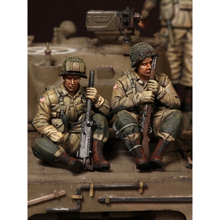 1/35 二战士兵 2人不带坦克 树脂模型现货兵人 军事题材白模-398J