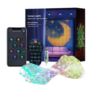 饰灯串跨境热销蓝牙APP点控可编程屏幕窗帘灯 智能幻彩皮线灯DIY装