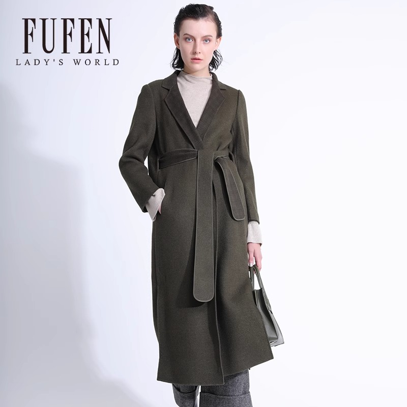 纯色羊毛毛呢大衣福芬大气