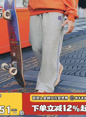VISION童装 美式复古针织宽松运动长裤卫裤男女儿童26春季新款