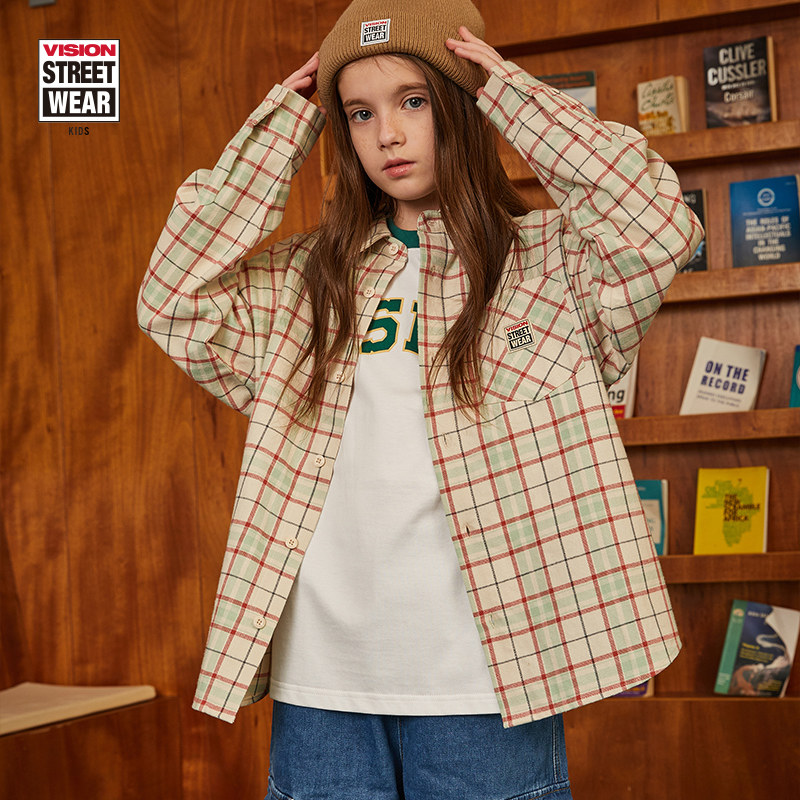 VISION童装长袖衬衫休闲衬衫