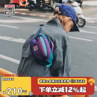 新款 复古撞色斜跨包腰包单肩包男女儿童26春季 美式 VISION童装
