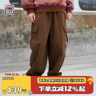 长裤 VISION童装 裤 复古宽松水洗直筒工装 男女儿童25秋新 美式
