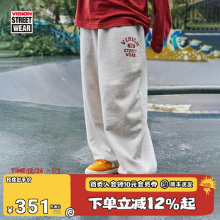 KIDS 25春新款 复古街头针织宽松运动长裤 3色男女童装 卫裤 VISION