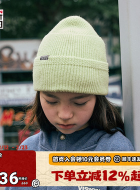VISION KIDS 美式复古街头3色提花冷帽针织帽男女儿童童装秋冬