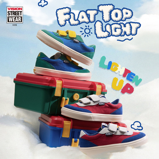 VISION童鞋 FLAT TOP LIGHT轻量化双魔术贴低帮板鞋运动鞋26春新