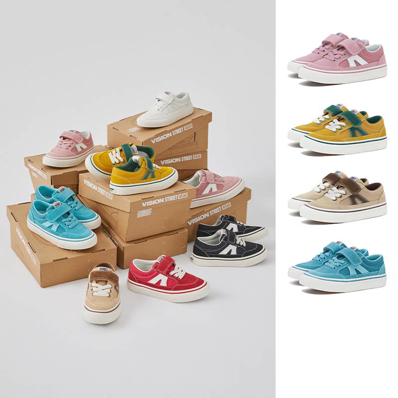 VISION童鞋 STICKY魔术贴多色低帮秋冬男童女童运动鞋滑板鞋