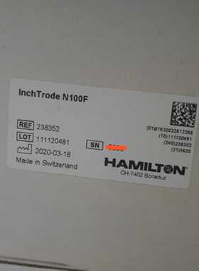 议价瑞士HamiltonPH电极 INCHTRODE N100F 238 议价