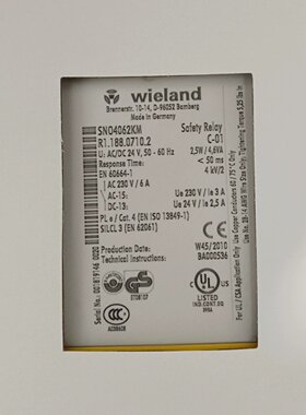 议价Wieland威朗安全继电器SNO4062KM 全新原装R1.188.0710.2