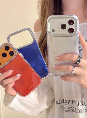 适用iPhone17Promax手机壳新款苹果16高级感防摔15Pro超薄锡纸纹14pm独特纯色男女ip13保护套小众轻奢标准版