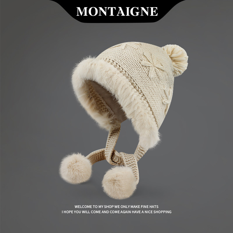 法国Montaigne/蒙田可爱雷锋帽子2024冬护耳帽保暖百搭毛线针织帽,服饰配件/皮带/帽子/围巾,帽子,淘宝优惠券,粉丝福利购,淘宝优惠卷
