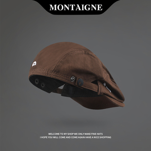 蒙田日系反戴贝雷帽女四季 法国Montaigne 百搭复古前进帽男鸭舌帽