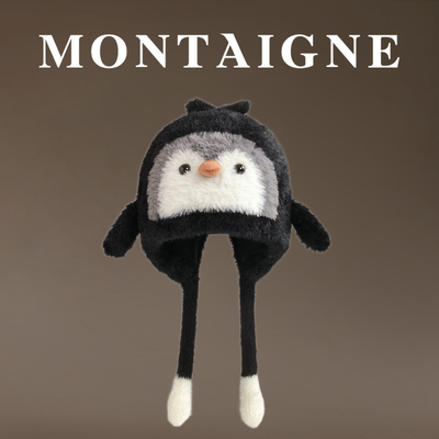 蒙田卡通可爱宝宝毛绒护耳帽子