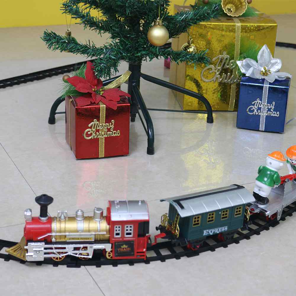 跨境直供圣诞电动轨道车迷你圣诞小火车儿童电动小汽车玩具外贸新