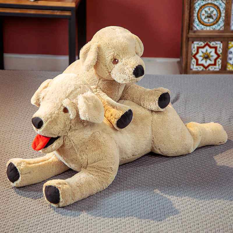 可爱拉布拉多毛绒玩具狗狗公仔大小黄狗小黄儿童玩偶安抚陪睡娃娃