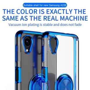 适用三星Galaxy A23手机壳A23E日版电镀透明保护套指环支架磁吸
