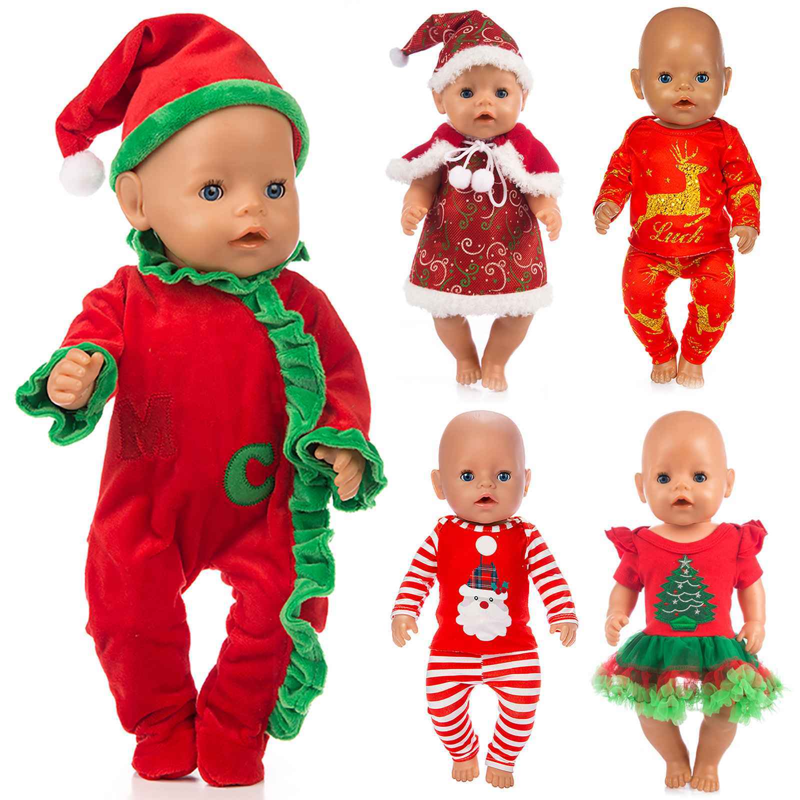 新款跨境亚马逊速卖通热卖43cm夏芙娃娃衣服圣诞娃娃衣服现货直供