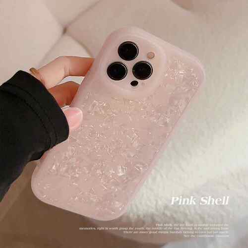 少女粉色贝壳纹iphone13苹果14promax手机壳梦幻11适用15代发12软