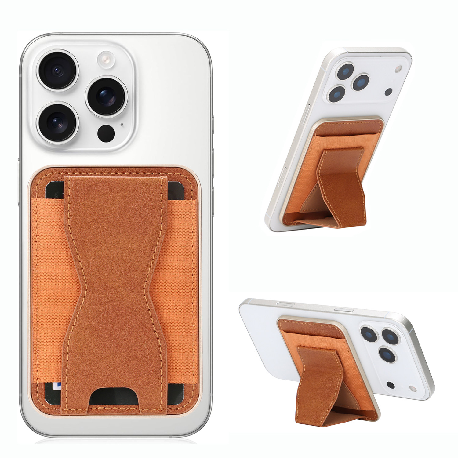 隐形折叠Magsafe磁吸手机支架弹力卡包卡套卡夹背夹多卡大容量适用苹果iPhone17promax/16/15/14/13/12系列