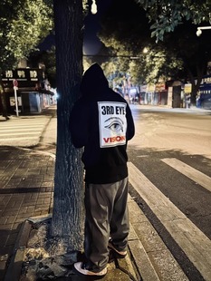 vision street x 陈冠希 联名款 印花秋冬休闲连帽卫衣 男女同款