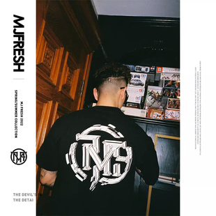 【顽童MJ116主理】CMJF MJFRESH 新款logo潮牌印花圆领短袖T恤男