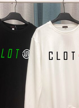 潮牌陈冠希CLOT经典款字母印花圆领卫衣纯棉宽松情侣上衣长袖秋冬